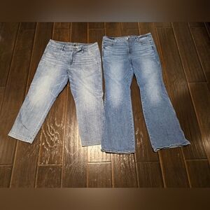 2 pairs of White house black market whbm jeans 16 everyday flare straight pants